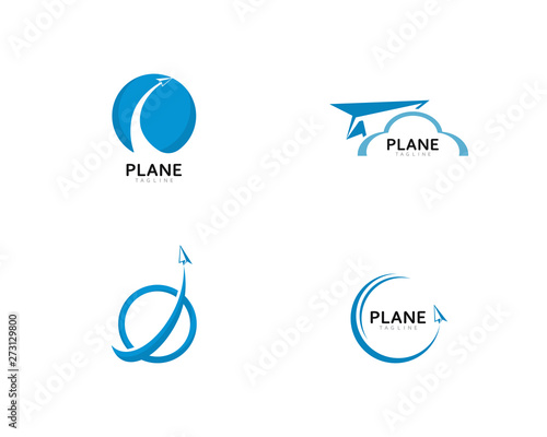 Paper Plane Icon Logo Template vector illustration design  photo