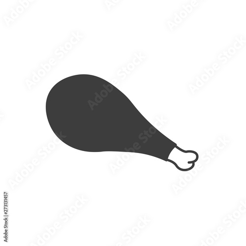 Fried chicken icon illustration isolated vector sign symbol. Chicken leg, drumstick, thighs icon vector