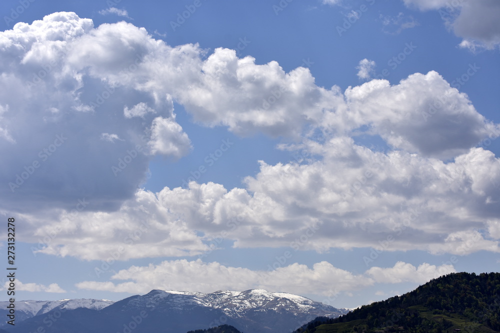 clouds in the mountains