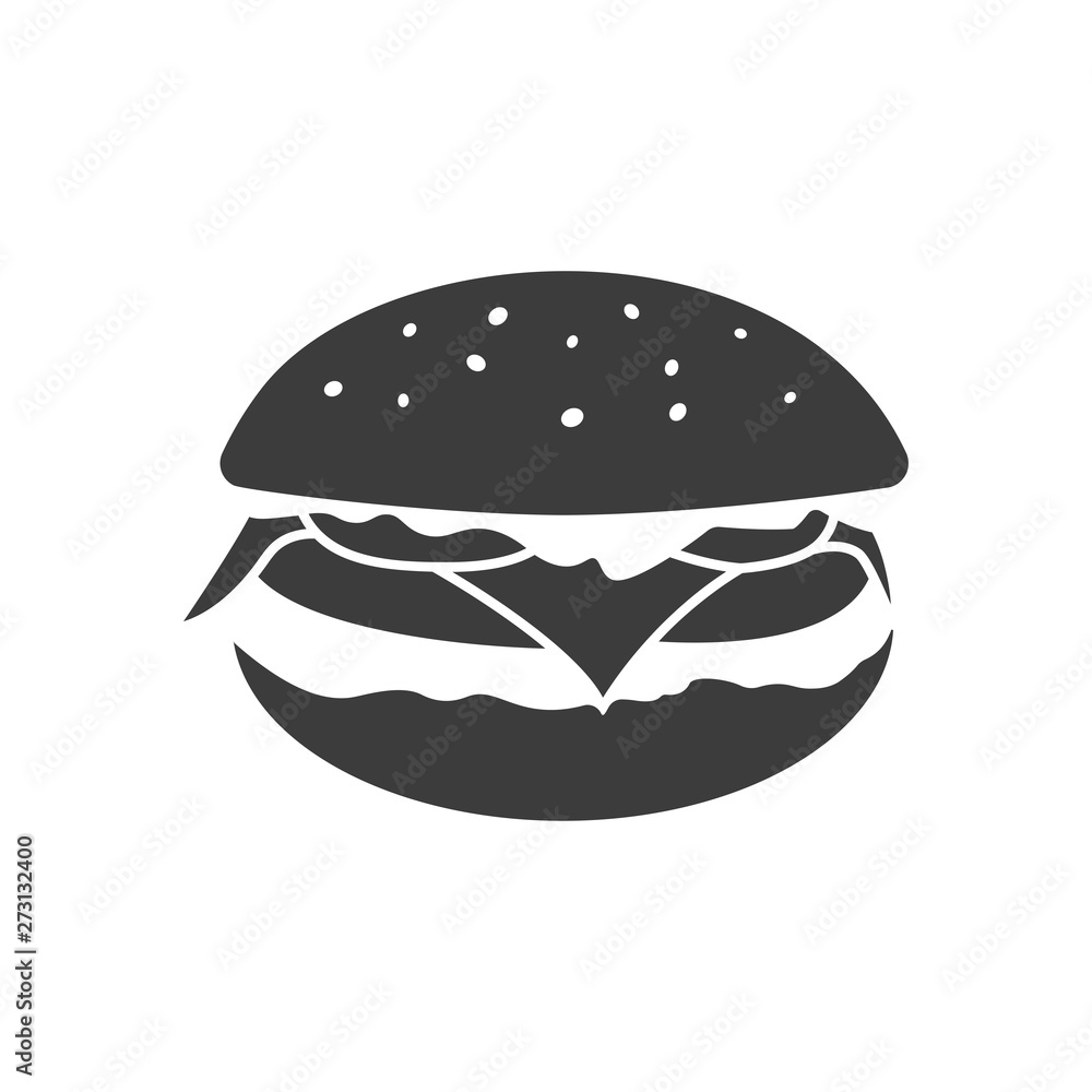 Fast food burger icon. Burger icon vector. Hamburger sign or symbol Fast food burger icon. Burger icon vector. Hamburger sign or symbol