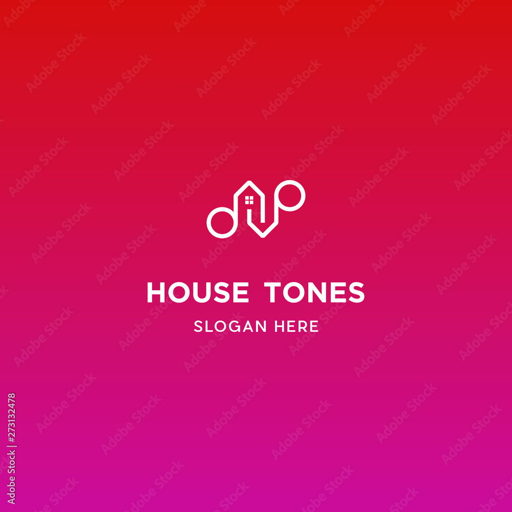 home logo that formed tone symbol, Home Music logo with Tone and Window design inspiration.