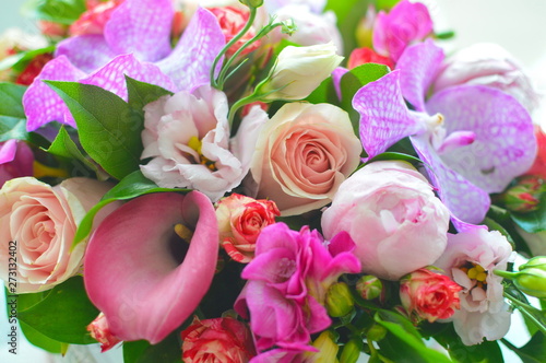 Fototapeta Naklejka Na Ścianę i Meble -  bouquet of pink exotic flowers