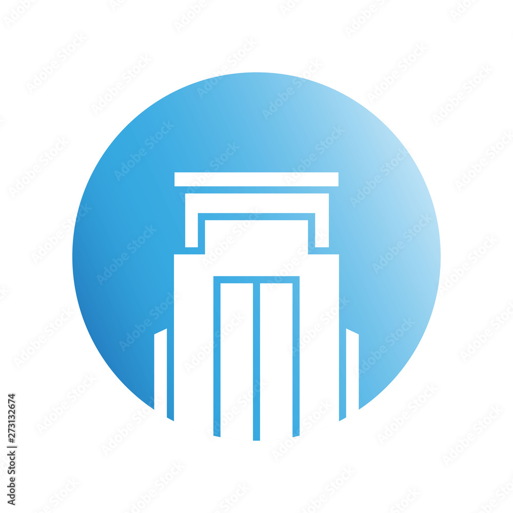 blue city building in circle shape blue city building in circle shape