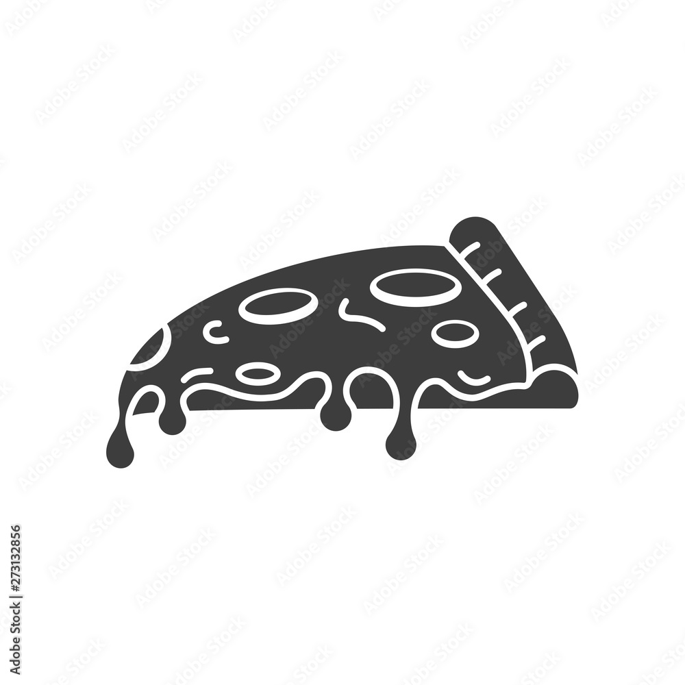 Icon Pizza isolated on white background. Food silhouette. Vector illustration Icon Pizza isolated on white background. Food silhouette. Vector illustration