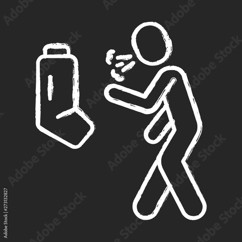 Allergic asthma, anaphylaxis chalk icon