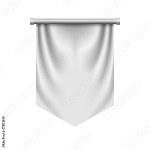 Empty 3D Pennant template . Vector illustration