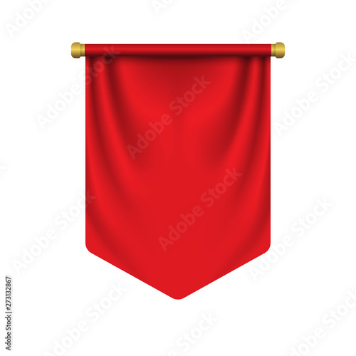 Empty 3D Pennant template . Vector illustration