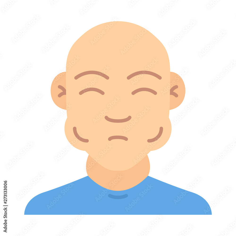 Face swelling flat design long shadow color icon Face swelling flat design long shadow color icon