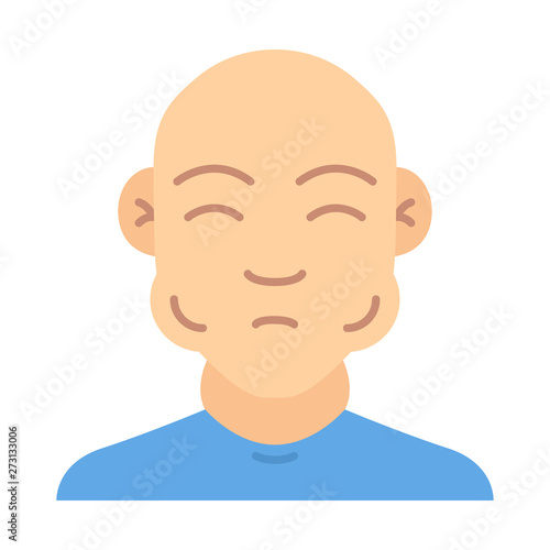 Face swelling flat design long shadow color icon