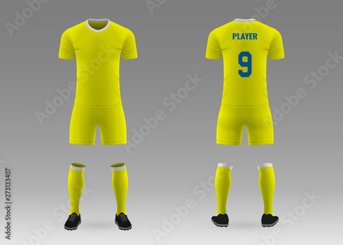 3D realistic template soccer kit