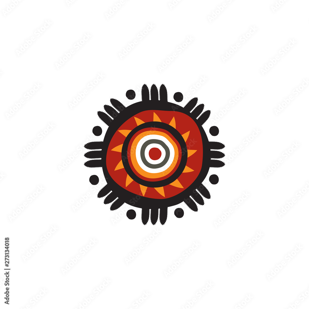 Aboriginal art dots painting icon logo design vector template Aboriginal art dots painting icon logo design vector template