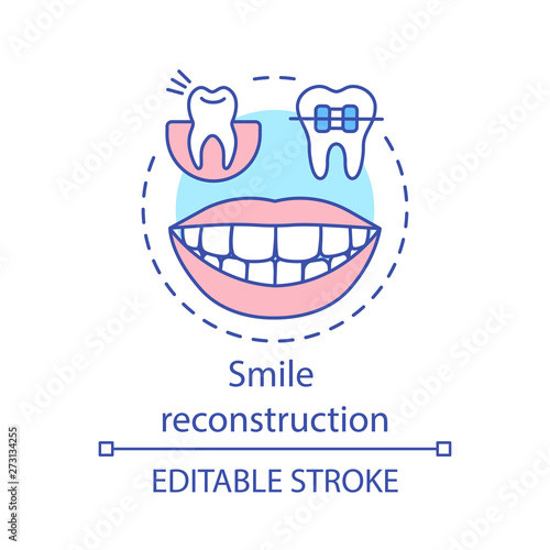 Smile reconstruction concept icon