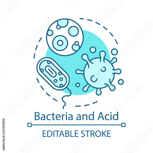 Bacteria and acid concept icon