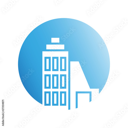 Wallpaper Mural blue city building in circle shape Torontodigital.ca