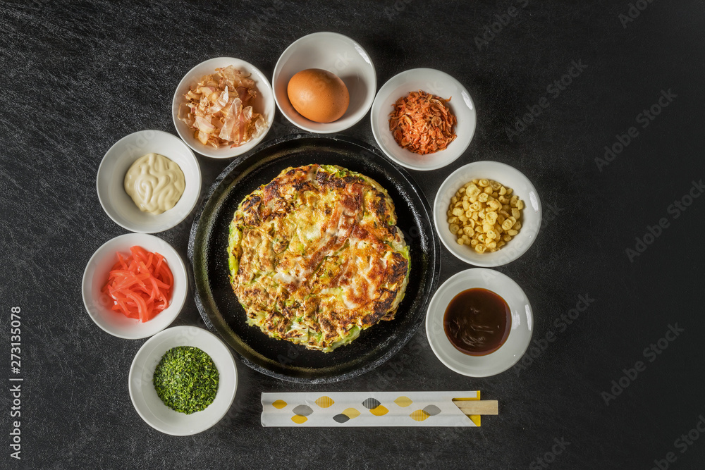 お好み焼き Okonomiyaki is a Japanese-style pancake お好み焼き Okonomiyaki is a Japanese-style pancake