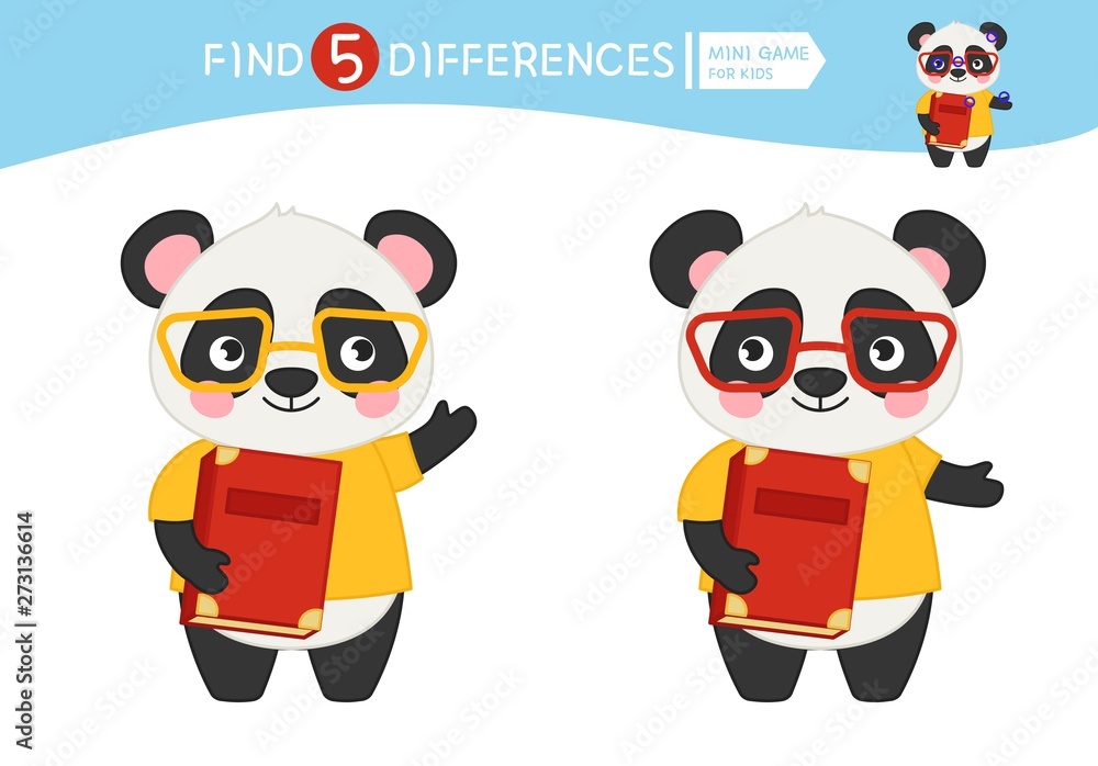 Find differences. Educational game for children. Cartoon vector ...