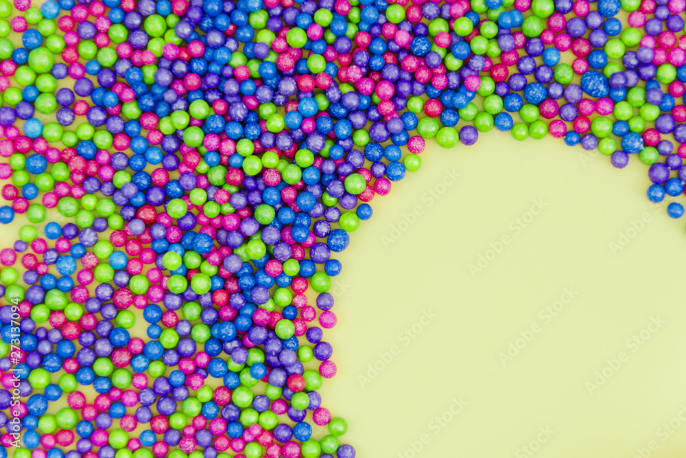 Sprinkle balls on mint green background