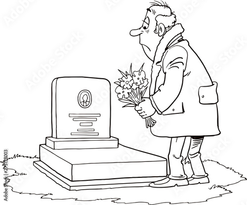 the man visiting grave