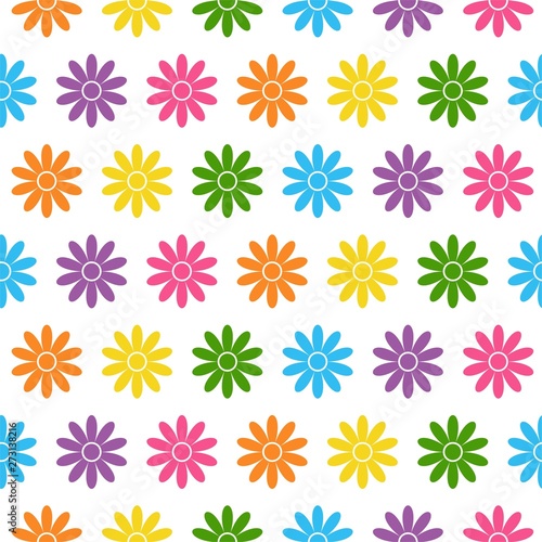 Seamless floral pattern. Abstract floral background. Bright flowers on a white background.
