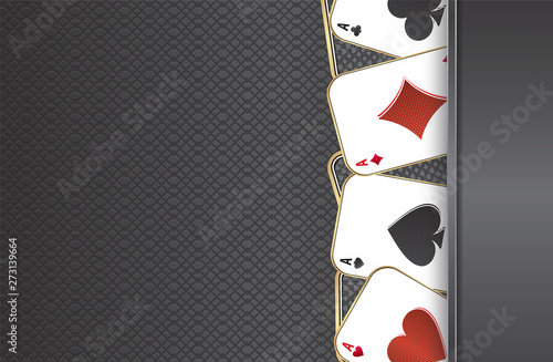 Metal background.Playing aces of all stripes.Playing cards
