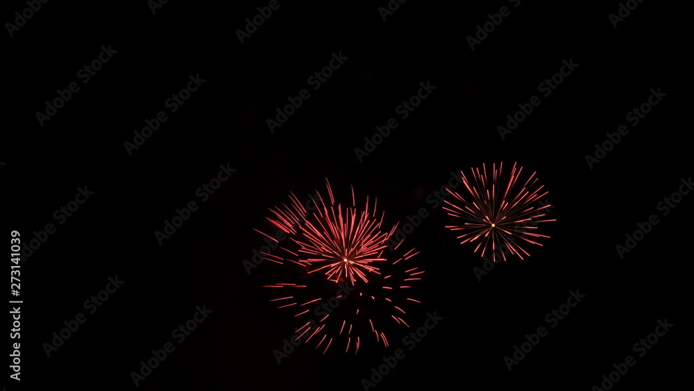 Fototapeta premium fireworks lights in the night sky