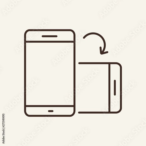 Screen turning line icon. Smartphone, display, rotation. Touchscreen concept. Vector illustration can be used for topics like interface, mobile phone, technologies