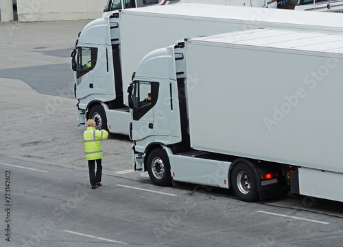 zwei LKW bei Kontrolle