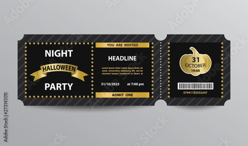 Ticket stub for Halloween party