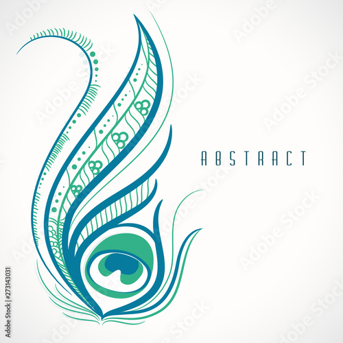 Concept of floral decorated peacock feather.