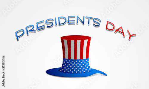 American Presidents Day celebration with hat.