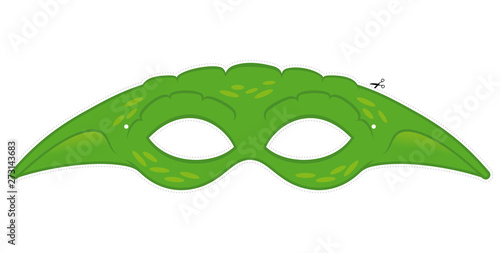 Vector halloween paper cut mask monster. Isolated on white background