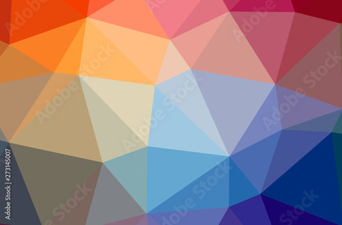 Illustration of abstract Blue  Red  Green And Yellow horizontal low poly background. Beautiful polygon design pattern.