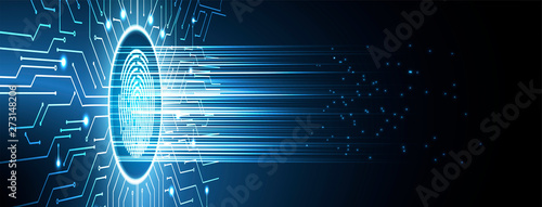 Abstract fingerprint technology business background. Circuit security style