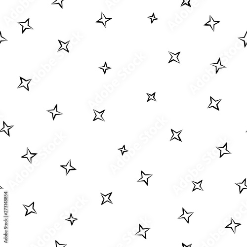 Seamless star pattern. Star background. Hand drawn pattern. Space pattern. Space. Stars. Hand-drawn stars.