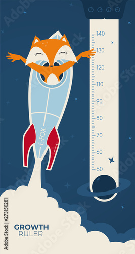 Height charts. Universe, Meter wall or height meter from 50 to 140 centimeter. 