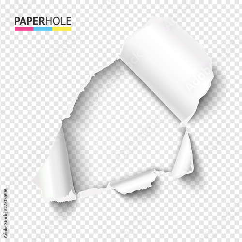 Vector Empty rip paper hole as sale banner to reveal some message
