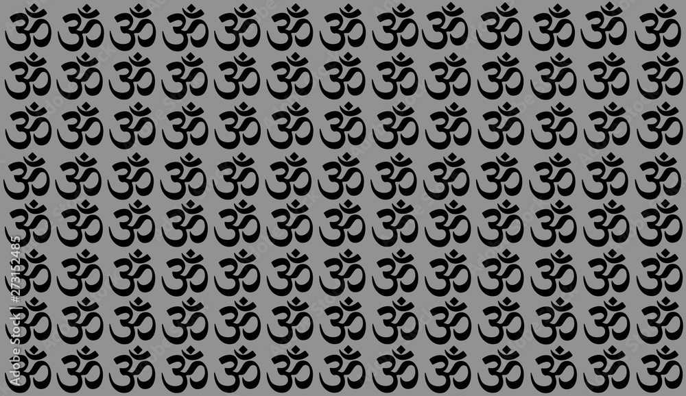 Grey Background with Traditional Indian symbols: mantra, om, ganesh. Seamless pattern with Spiritual Yoga Symbol of Om, Aum ,Ohm India symbol Meditation, yoga mantra hinduism buddhism zen, icon. Grey Background with Traditional Indian symbols: mantra, om, ganesh. Seamless pattern with Spiritual Yoga Symbol of Om, Aum ,Ohm India symbol Meditation, yoga mantra hinduism buddhism zen, icon.