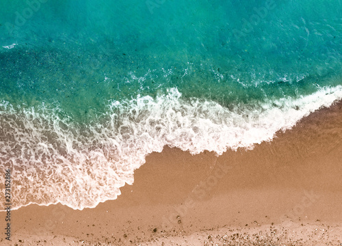 Aerial view of summer beach with ocean and free space for your decoration. Summer time #273152886