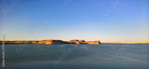 Panoramic view to Yoa lake group of Ounianga kebir lakes at the Ennedi, Chad photo
