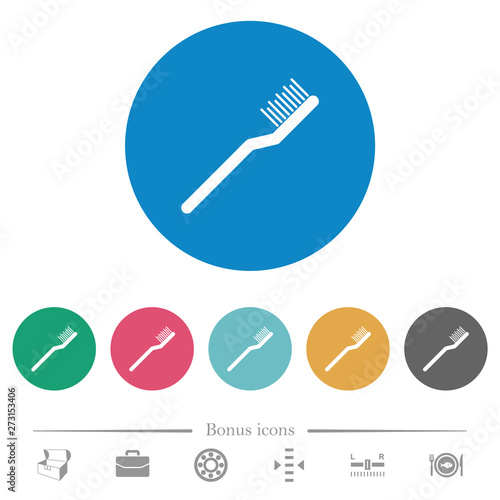 Toothbrush flat round icons photo