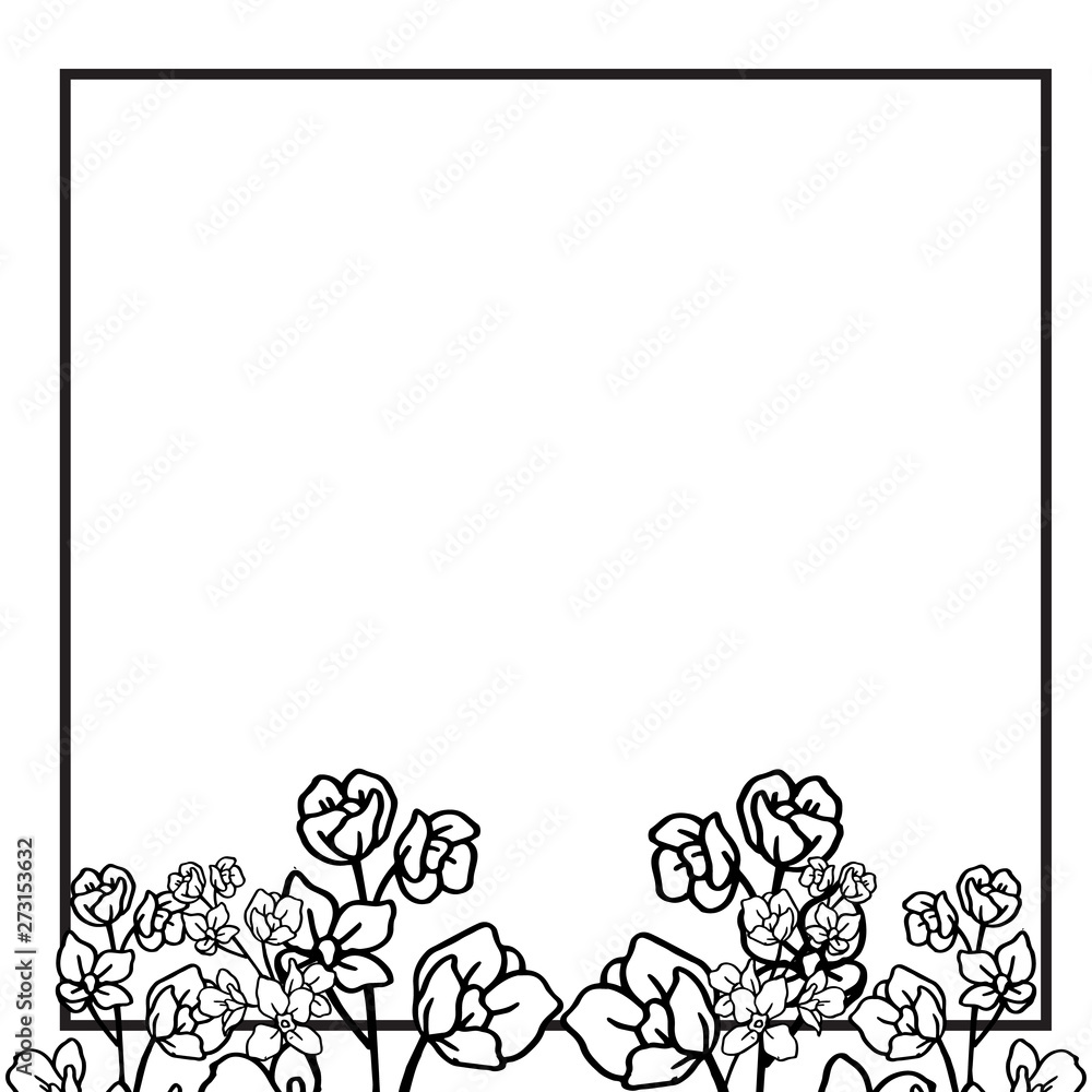 Vector illustration style of greeting card with art modern of flower frame Vector illustration style of greeting card with art modern of flower frame