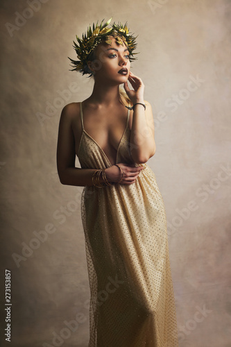 Fototapeta woman in greek greece goddes dress