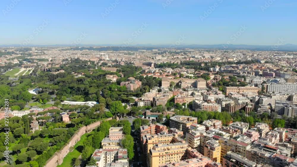 Aerial flying towards Colosseum. View of the Colosseum in Rome from a height. The camera is close to the Colosseum Aerial flying towards Colosseum. View of the Colosseum in Rome from a height. The camera is close to the Colosseum