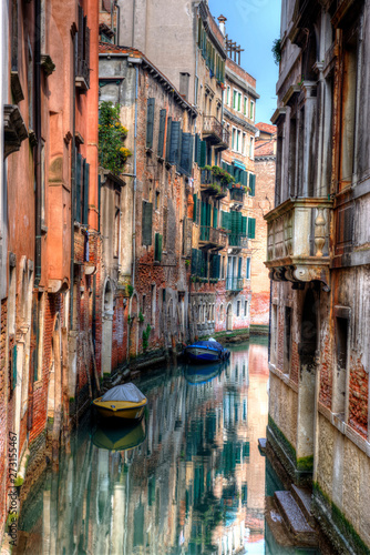 Colourful Venice side canal