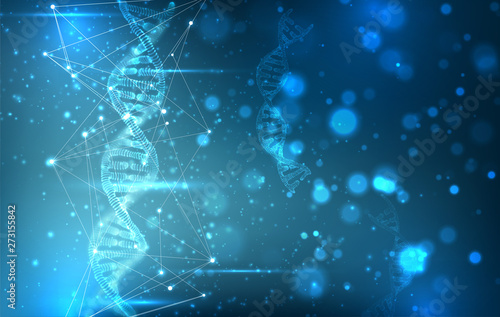 vector. part of the human dna. 3d triangular abstract style.