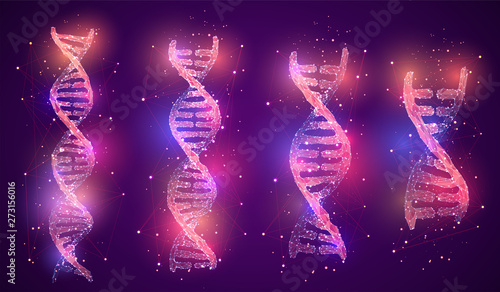 vector. part of the human dna. 3d triangular abstract style.