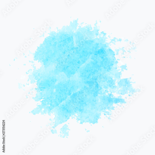 Colorful abstract background. Soft blue watercolor stain. Watercolor painting. Blue watercolor splash