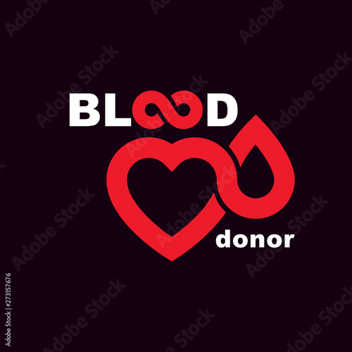 Save life and donate blood, rehabilitation conceptual vector illustration created using heart shape and blood drops.