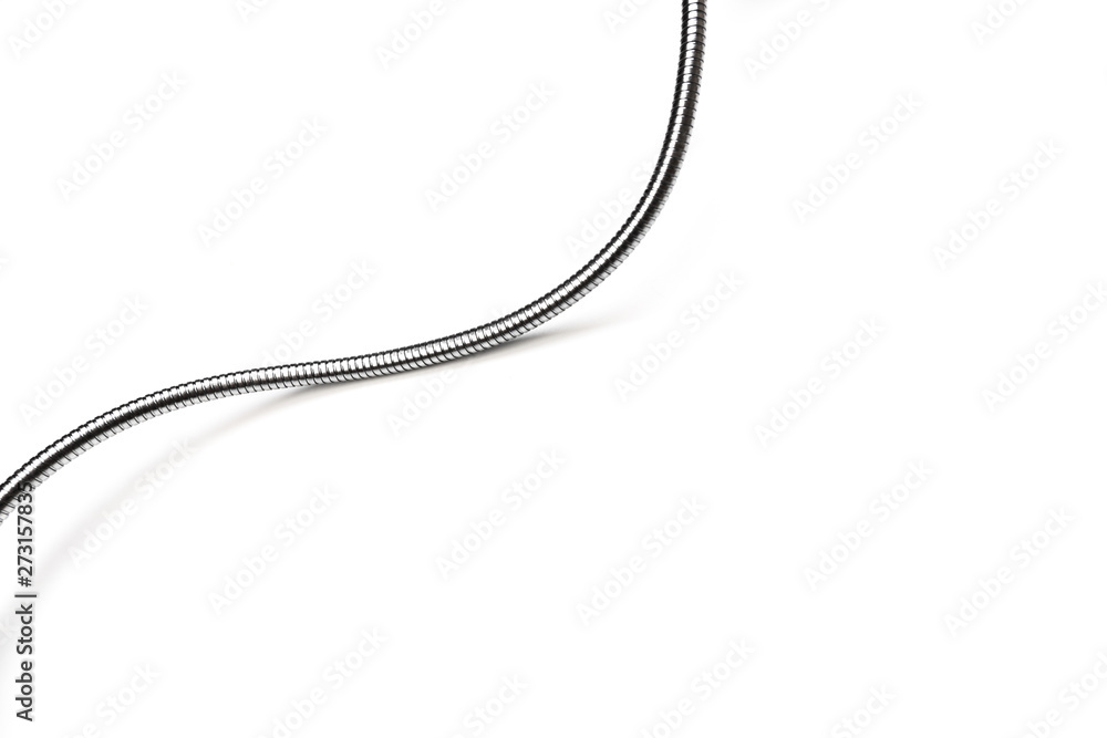 Black power cable socket isolated on white background -