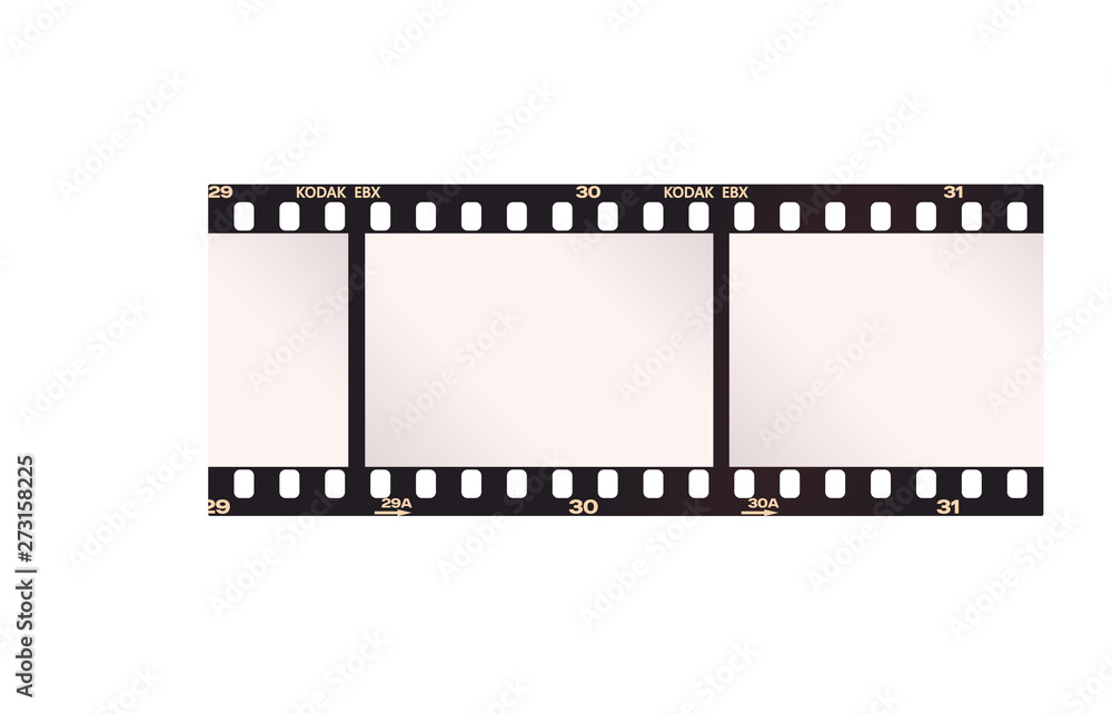 Vector negative film strip. Isolated on white background